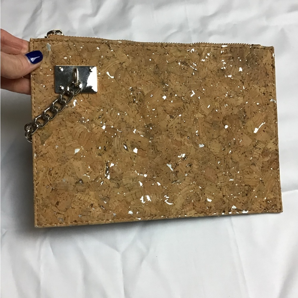 Sondra Roberts Squared Cork Wristlet with Silver Accents